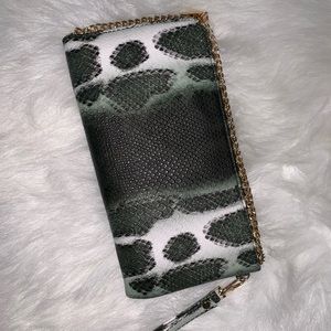 NEW snakeskin clutch/wristlet